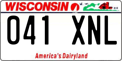 WI license plate 041XNL