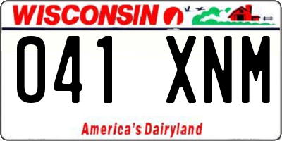 WI license plate 041XNM