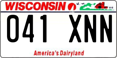 WI license plate 041XNN