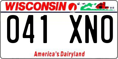 WI license plate 041XNO