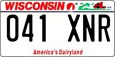 WI license plate 041XNR