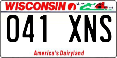 WI license plate 041XNS