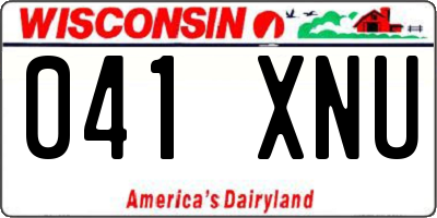 WI license plate 041XNU