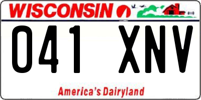 WI license plate 041XNV