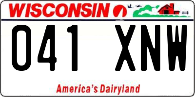 WI license plate 041XNW
