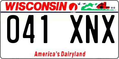 WI license plate 041XNX