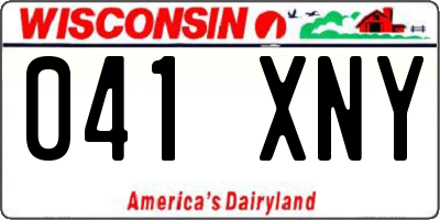 WI license plate 041XNY