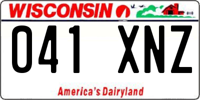 WI license plate 041XNZ
