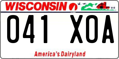 WI license plate 041XOA