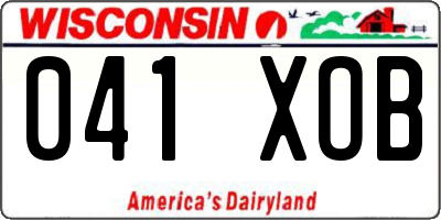 WI license plate 041XOB