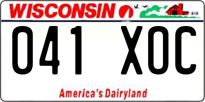 WI license plate 041XOC