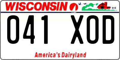 WI license plate 041XOD