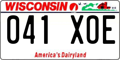 WI license plate 041XOE