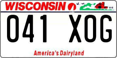 WI license plate 041XOG
