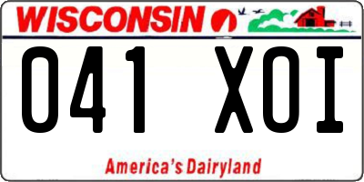 WI license plate 041XOI