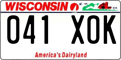 WI license plate 041XOK