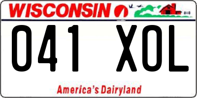 WI license plate 041XOL