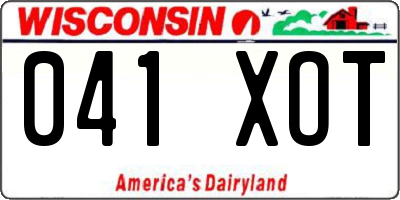 WI license plate 041XOT