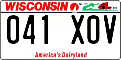 WI license plate 041XOV