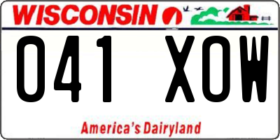 WI license plate 041XOW