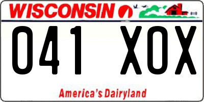 WI license plate 041XOX