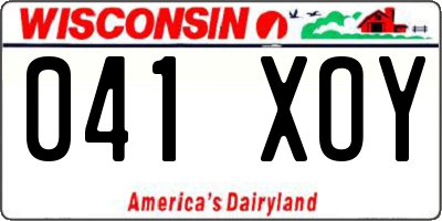 WI license plate 041XOY