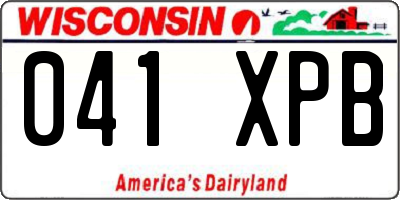 WI license plate 041XPB