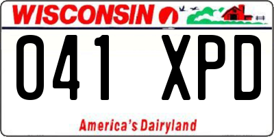 WI license plate 041XPD
