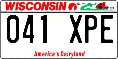 WI license plate 041XPE