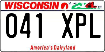 WI license plate 041XPL