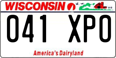 WI license plate 041XPO