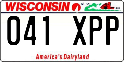 WI license plate 041XPP