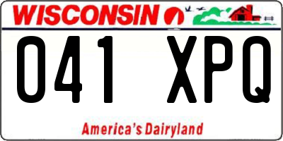 WI license plate 041XPQ