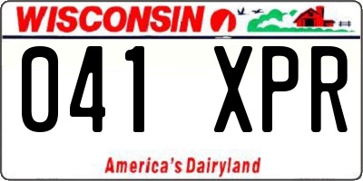 WI license plate 041XPR