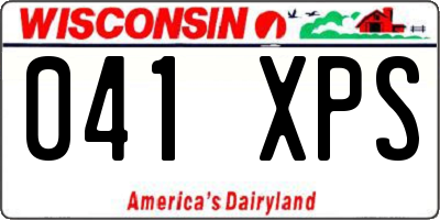 WI license plate 041XPS