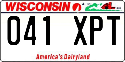 WI license plate 041XPT