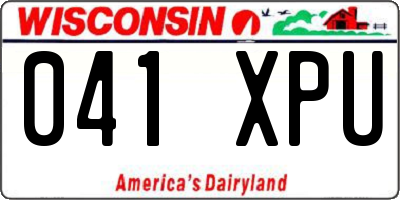 WI license plate 041XPU
