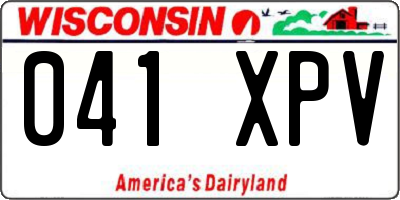 WI license plate 041XPV