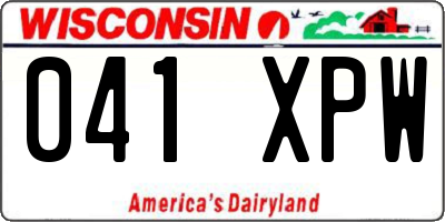 WI license plate 041XPW