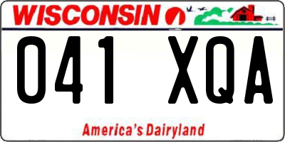 WI license plate 041XQA