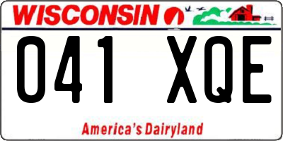 WI license plate 041XQE