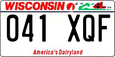 WI license plate 041XQF