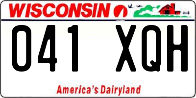 WI license plate 041XQH
