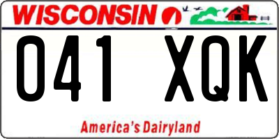 WI license plate 041XQK