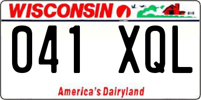 WI license plate 041XQL