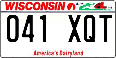 WI license plate 041XQT