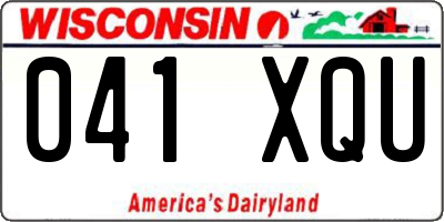 WI license plate 041XQU