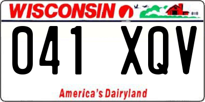 WI license plate 041XQV