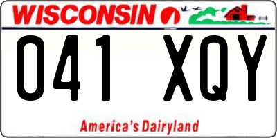 WI license plate 041XQY