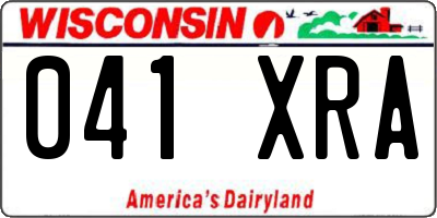 WI license plate 041XRA